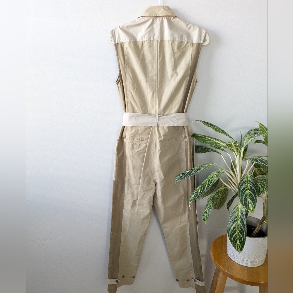 NWOT FRAME  Tan Sleeveless Jumpsuit with Belt - Picture 7 of 11